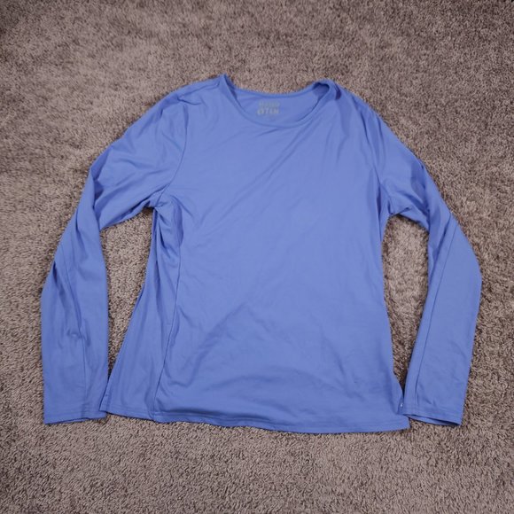Hang Ten Pullover Shirt Womens Size XL Long Sleeve Blue/Purple Zip Pocket - Picture 1 of 16